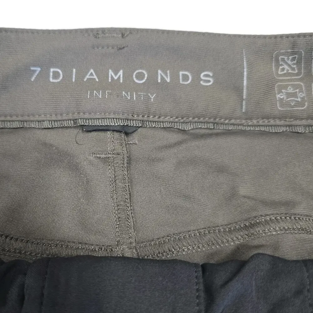 7 Diamonds Infinity 7-Pocket Pants Mens 36x32 Gray Performance Stretch Chino